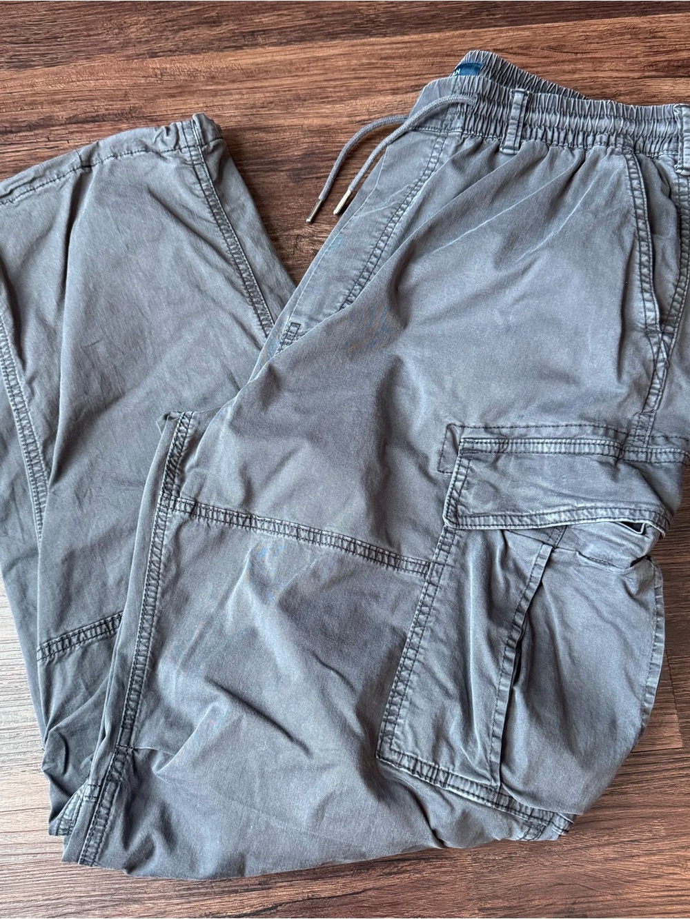 American Eagle Pants AEO Flex Cargo Med Tall Elastic Drawstring Waist Baggy Y2K